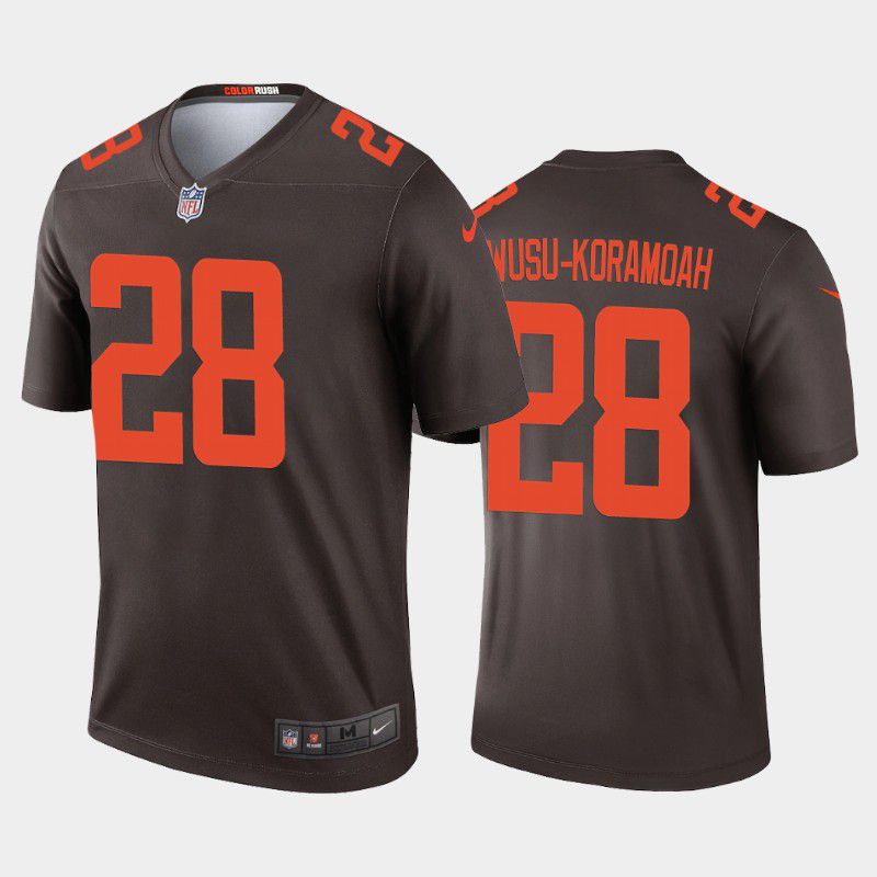 Men Cleveland Browns 28 Jeremiah Owusu Koramoah Nike Brown Alternate Legend NFL Jersey